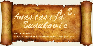 Anastasija Duduković vizit kartica
